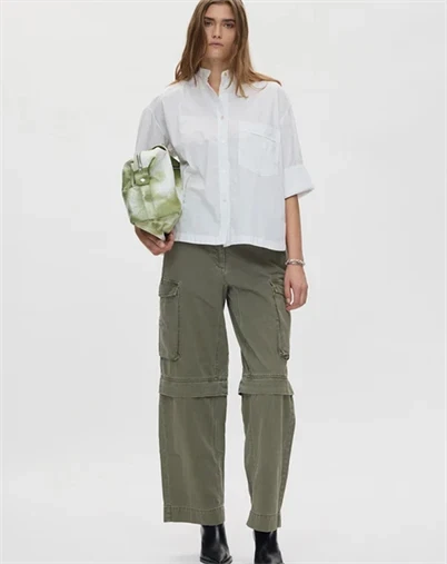 Rabens Saloner - Frema Canvas Cargo Bukser - Washed Sage